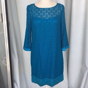 LAUNDRY Shelli Segal LA Teal Blue Dress EUC